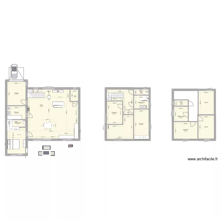 id&eacute;e plan 2. Plan de 16  et 195 m²