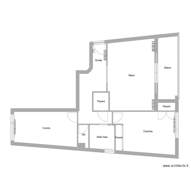 Joubert plan vide. Plan de 11 pièces et 77 m2