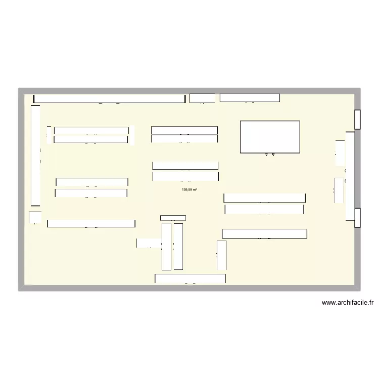 plan. Plan de 1 pièce et 140 m²