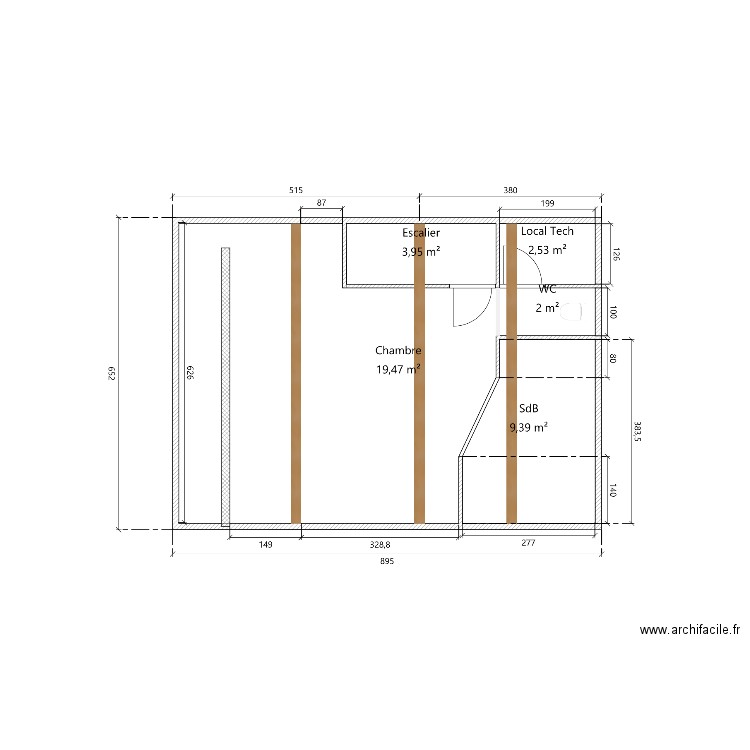 Electricité combles. Plan de 0 pièce et 0 m2