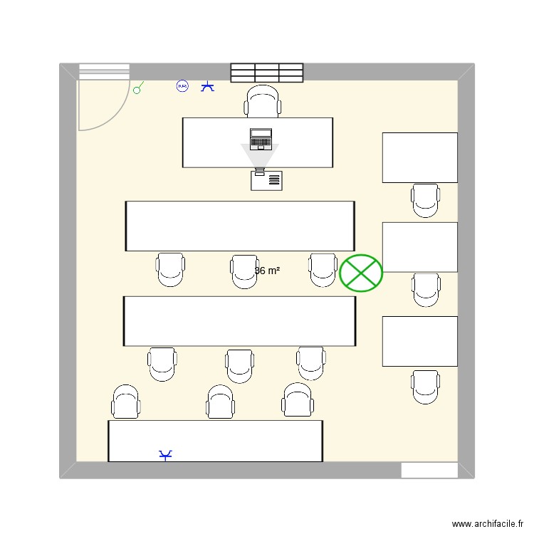 eee. Plan de 1 pièce et 36 m2