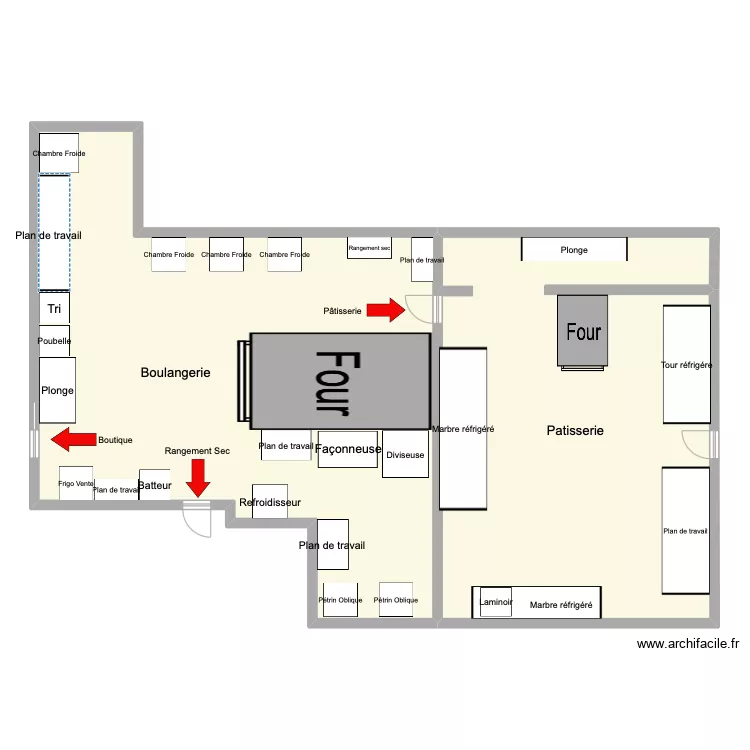 labo boulangerie pâtisserie . Plan de labo boulangerie pâtisserie . Plan de