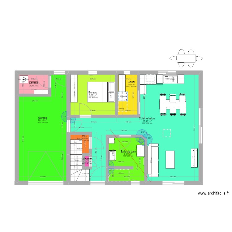 chalet construction Bonnevaux. Plan de 16 pièces et 159 m2