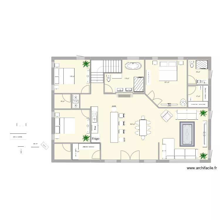 Plan chalet 2026-3. Plan de 9 pièces et 148 m²