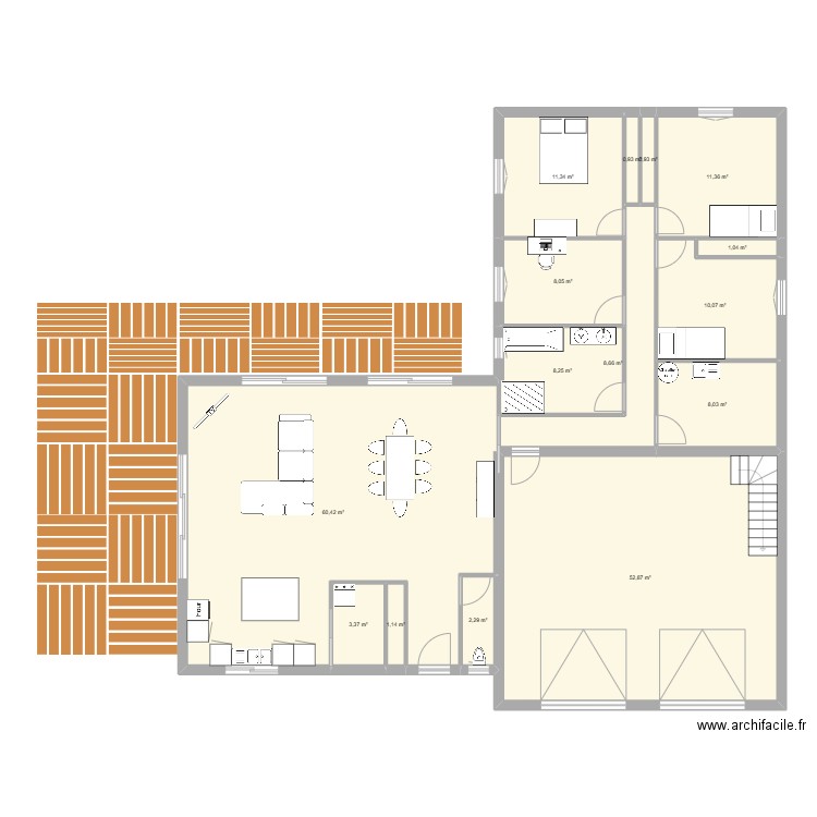 Maison Vareilles 1. Plan de 15 pièces et 189 m2