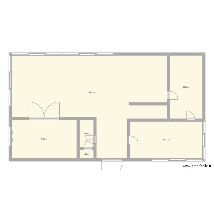 Maison Ressaix sans déplacer porte. Plan de 6 pièces et 182 m2