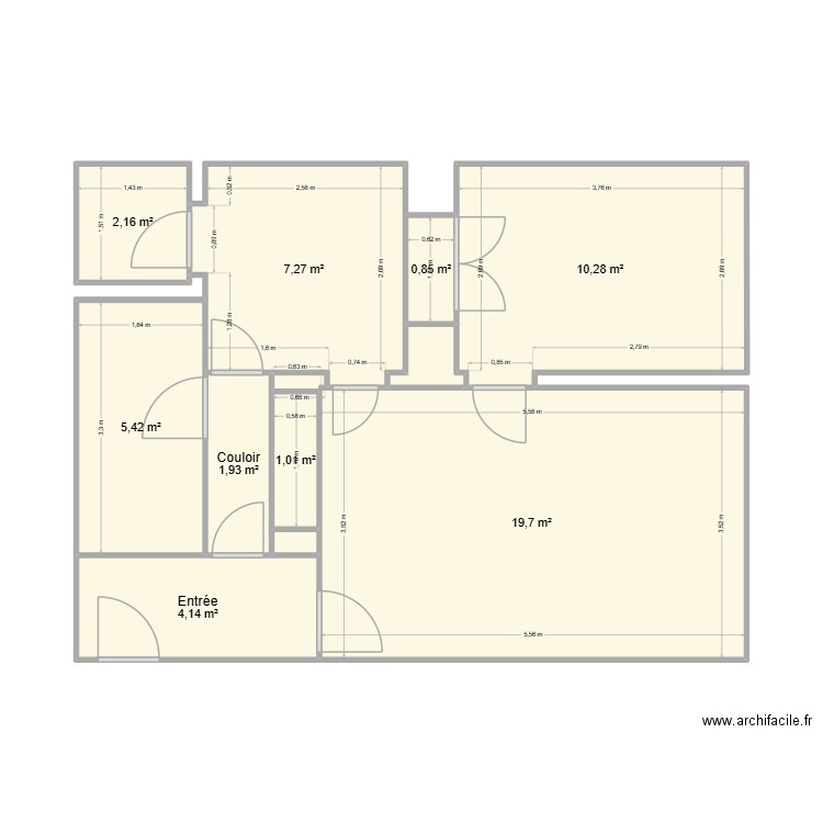 APPART BRETIGNY. Plan de 11 pièces et 53 m2