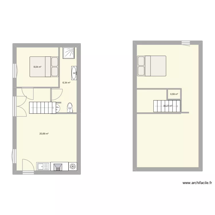 DEPENDANCE. Plan de 5  et 72 m²