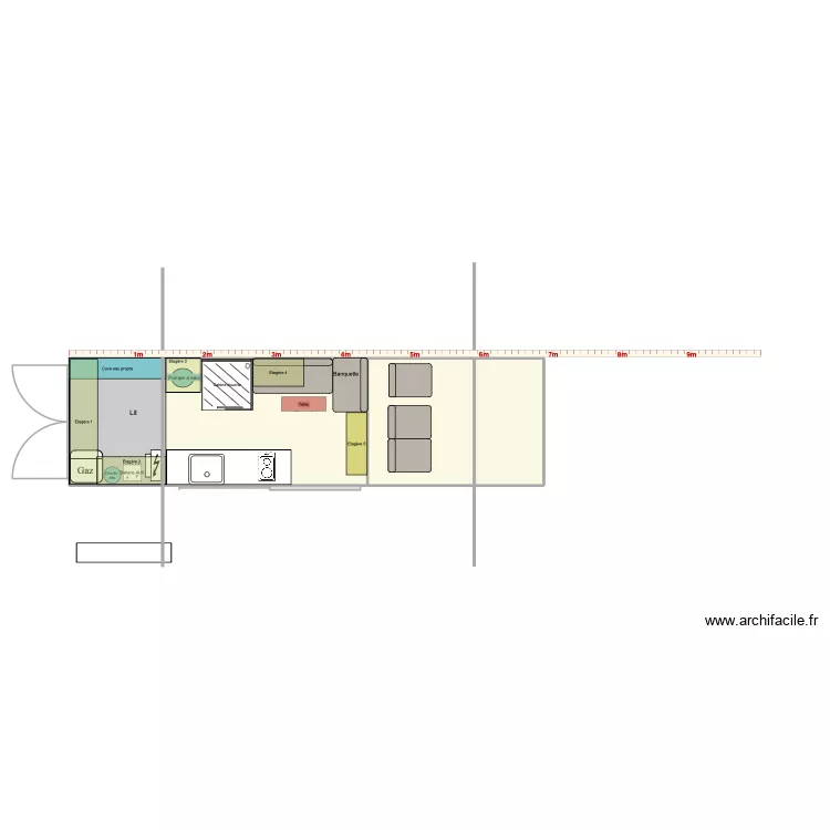 Plan 1. Plan de 2 Pièces et 13 m² Plan 1. Plan de 2 Pièces et 13 m²