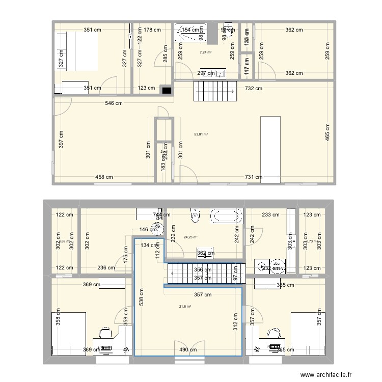 Maison francis copie. Plan de 15 pièces et 170 m2