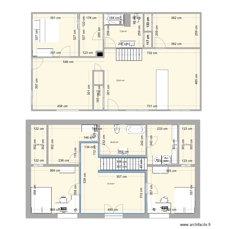 Maison francis copie. Plan de 16 pièces et 170 m2