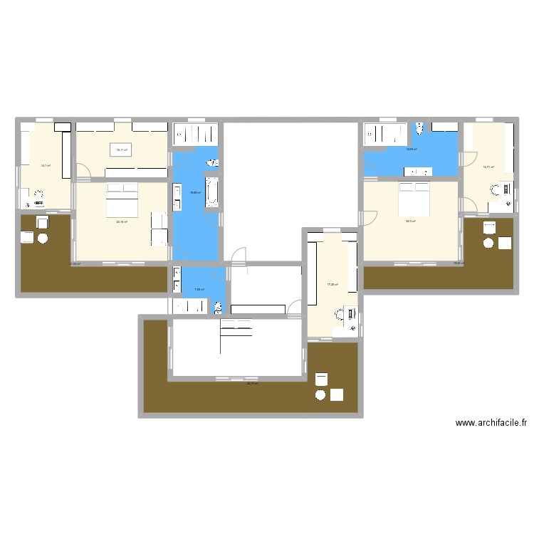 Eden Villa. Plan de 12 pièces et 226 m2