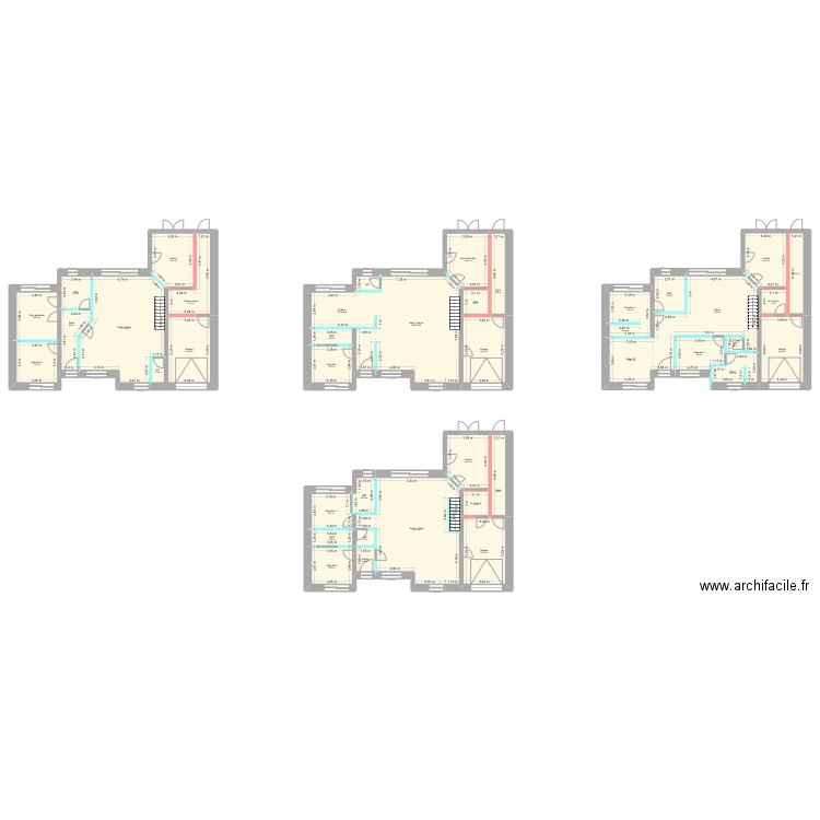 Maison D&B agencement. Plan de 27 pièces et 398 m2