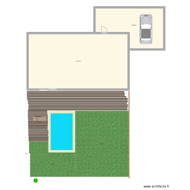 Sarzeau. Plan de 2 pièces et 142 m2