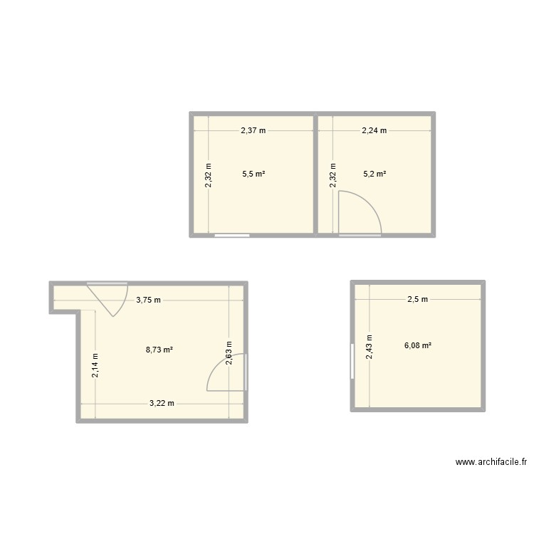 LOFT. Plan de 4 pièces et 26 m2