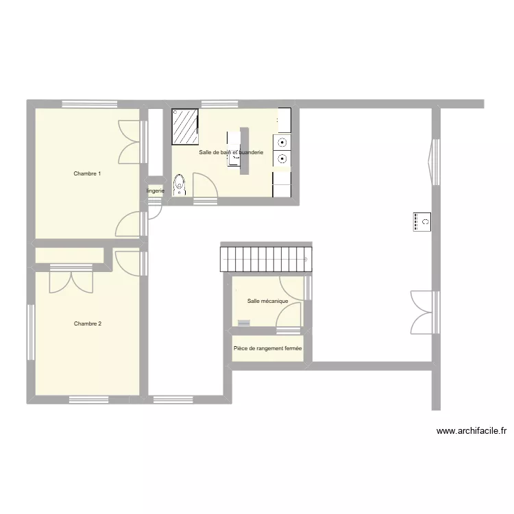 sous-sol inversé. Plan de 6 et 48 m² sous-sol inversé. Plan de 6 et 48 m²