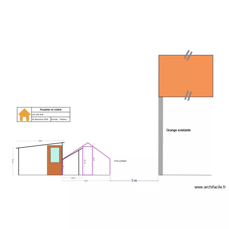Poulailler Sud. Plan de 