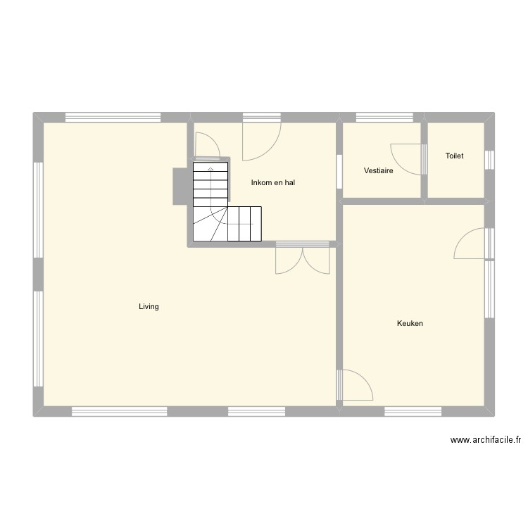 Knokke krekelpad 4 benedenverdieping. Plan de 5 pièces et 82 m2