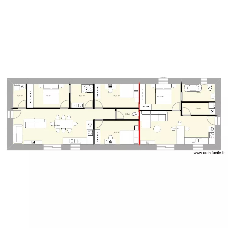 Maison 120m2 75_45. Plan de 11  et 117 m²