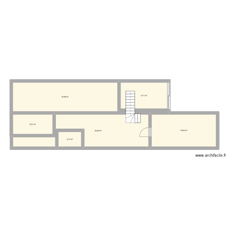 samou. Plan de 6 pièces et 82 m2