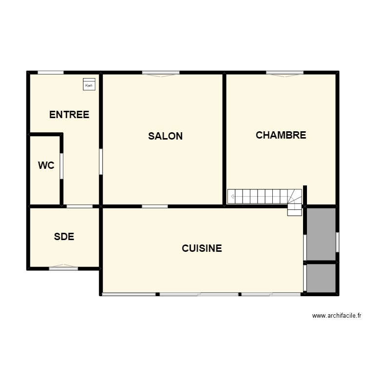 VIRLOUVET RDC. Plan de 8 pièces et 78 m2