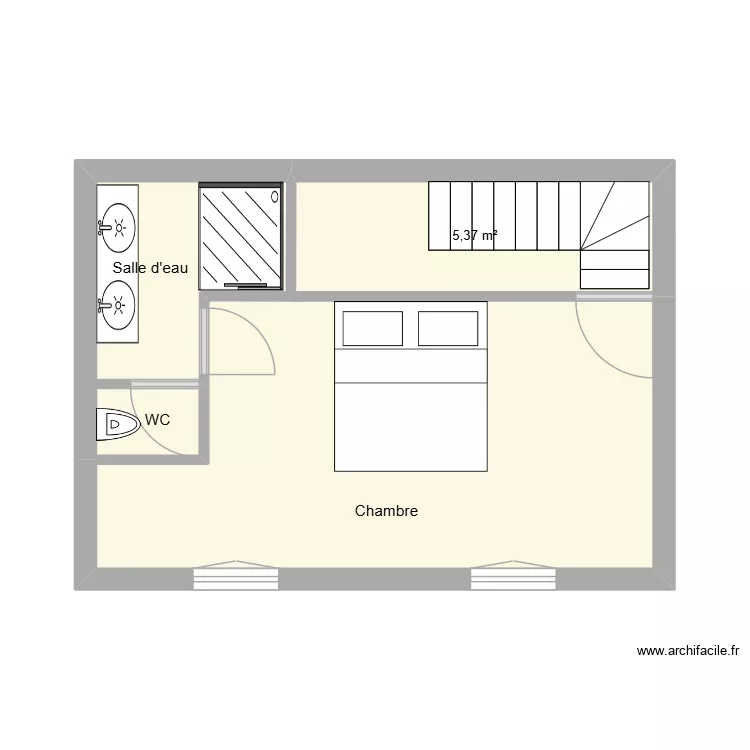 5 plateau rdc. Plan de 4  et 28 m²