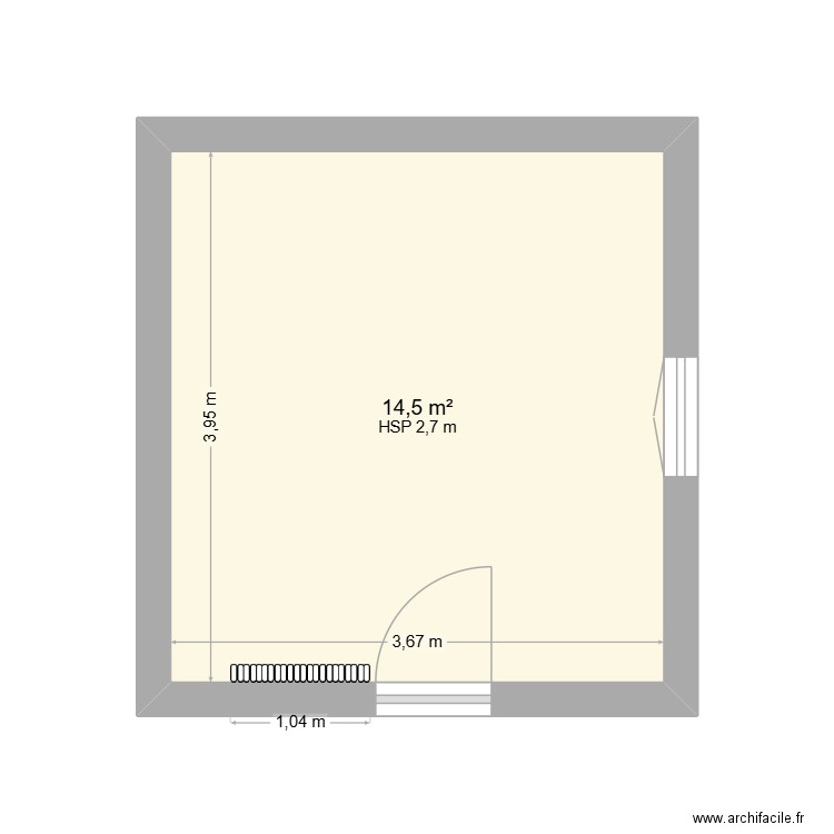 CHAMBRE BEBE. Plan de 1 pièce et 15 m2