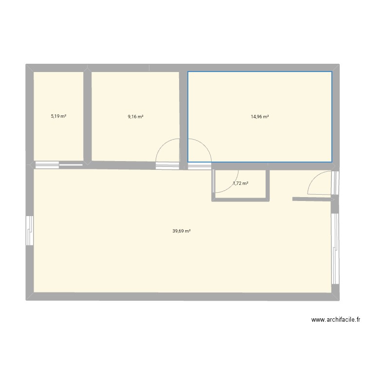 Plan maison 1. Plan de 5 pièces et 73 m2