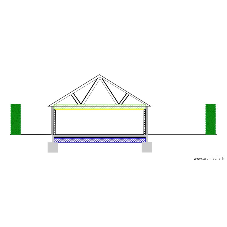 Plan de Coupe. Plan de 0 pièce et 0 m2