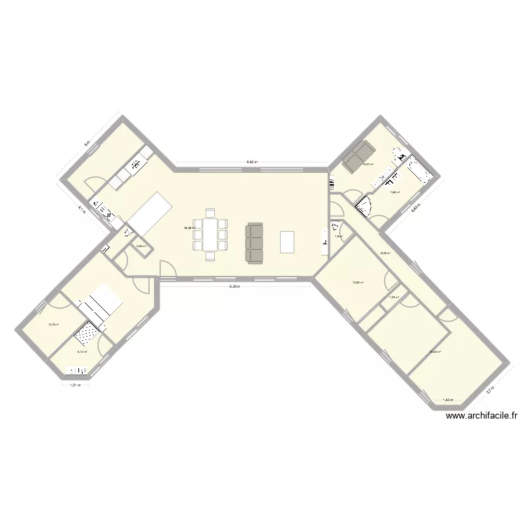 Maison. Plan de 11  et 177 m²