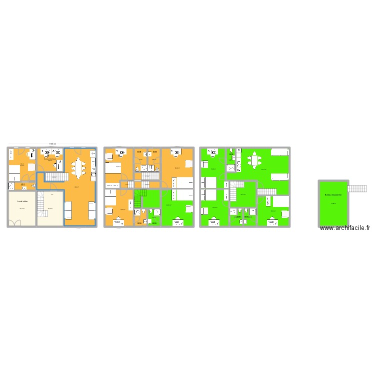 Hambursin 4. Plan de 26 pièces et 327 m2