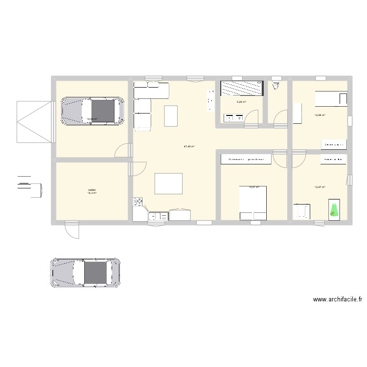 NICO/OCE. Plan de 7 pièces et 127 m2