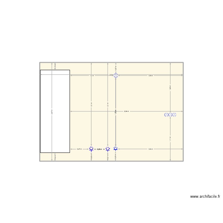 cuisine 2 ouest. Plan de 1 pièce et 9 m2