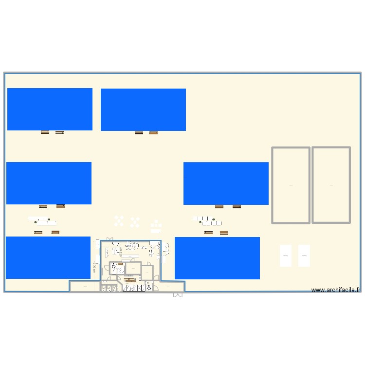 Club house2. Plan de 13 pièces et 265 m2