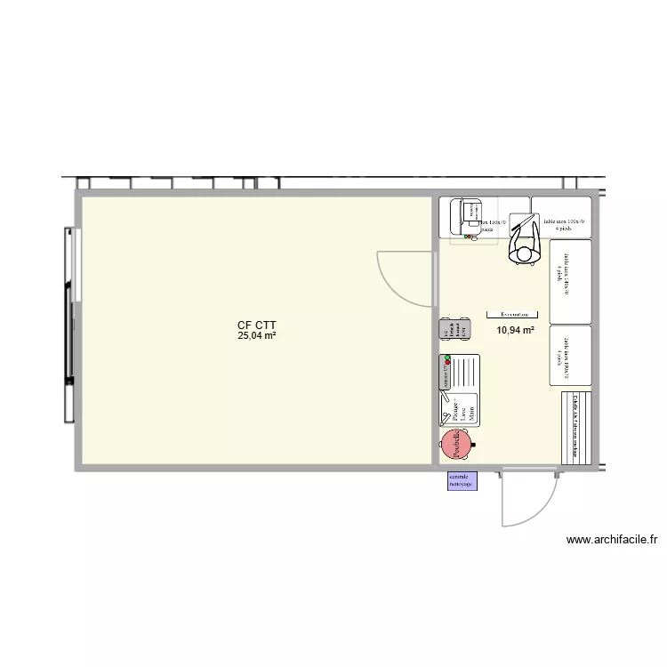 Labo CTT La Motte V3.1. Plan de 2  et 36 m²
