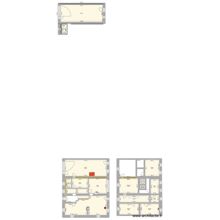 Essai PEB. Plan de 17 pièces et 302 m2