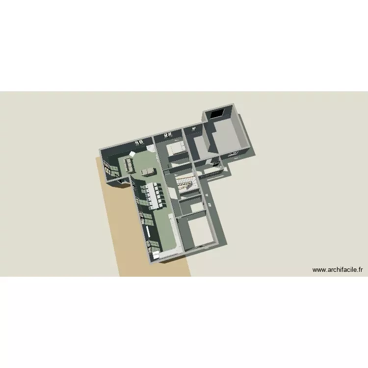 Projet &agrave; l'&eacute;chelle Garderes. Plan de 6 Pièces et 191 m²
