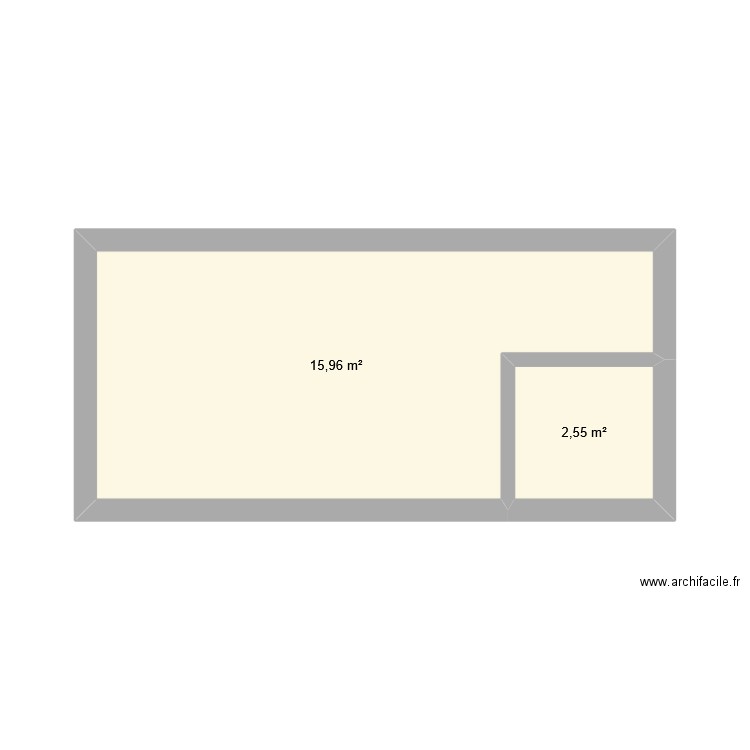 sTUDIO 16M². Plan de 2 pièces et 19 m2