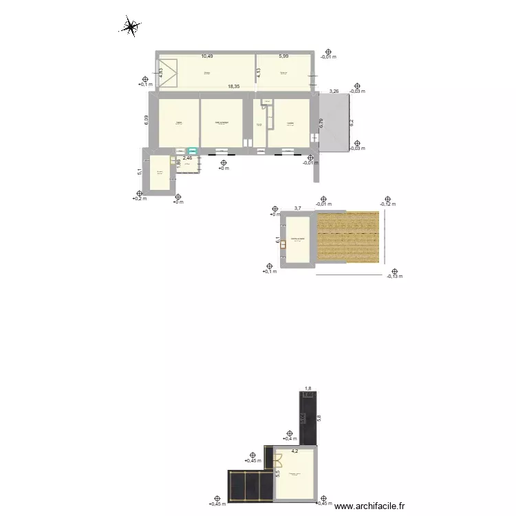 Projet maison rue soleil levant sans toitures. Plan de 21 Pièces et 334 m² Projet maison rue soleil levant sans toitures. Plan de 21 Pièces et 334 m²