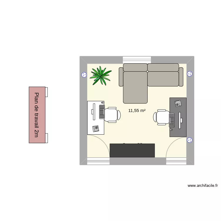 ch3. Plan de 1 Pièce et 12 m² ch3. Plan de 1 Pièce et 12 m²