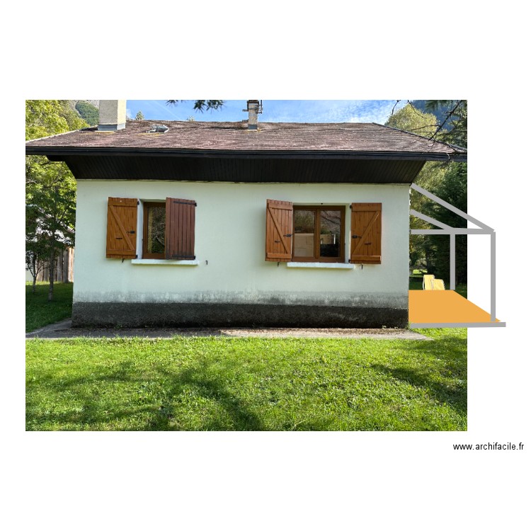 terrasse vue de coté. Plan de 0 pièce et 0 m2