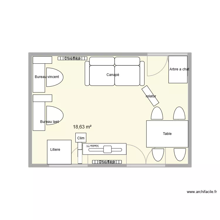 salon. Plan de 1 et 19 m² salon. Plan de 1 et 19 m²
