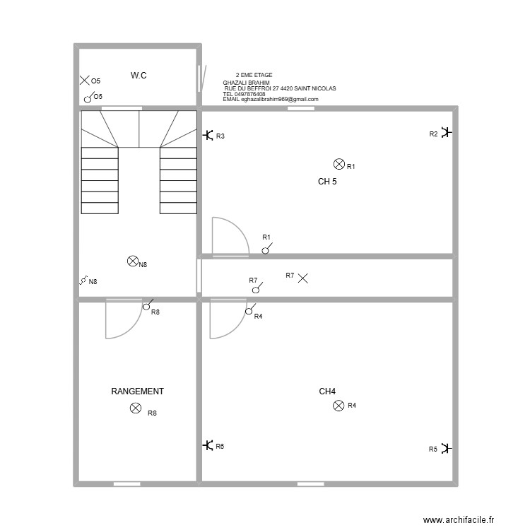 SARAWI. Plan de 5 pièces et 67 m2