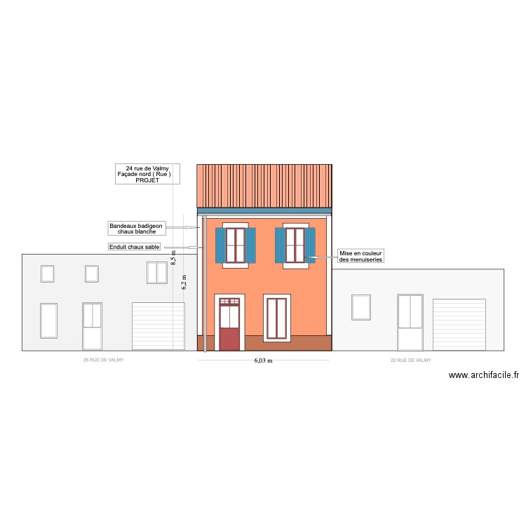 façade nord 2. Plan de 0 pièce et 0 m2
