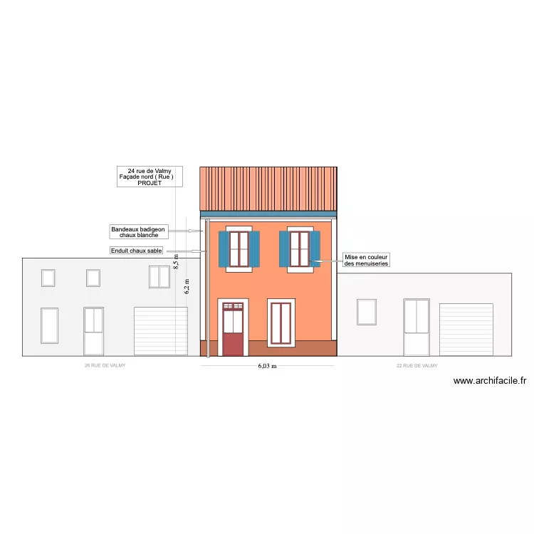 fa&ccedil;ade nord 2. Plan de 