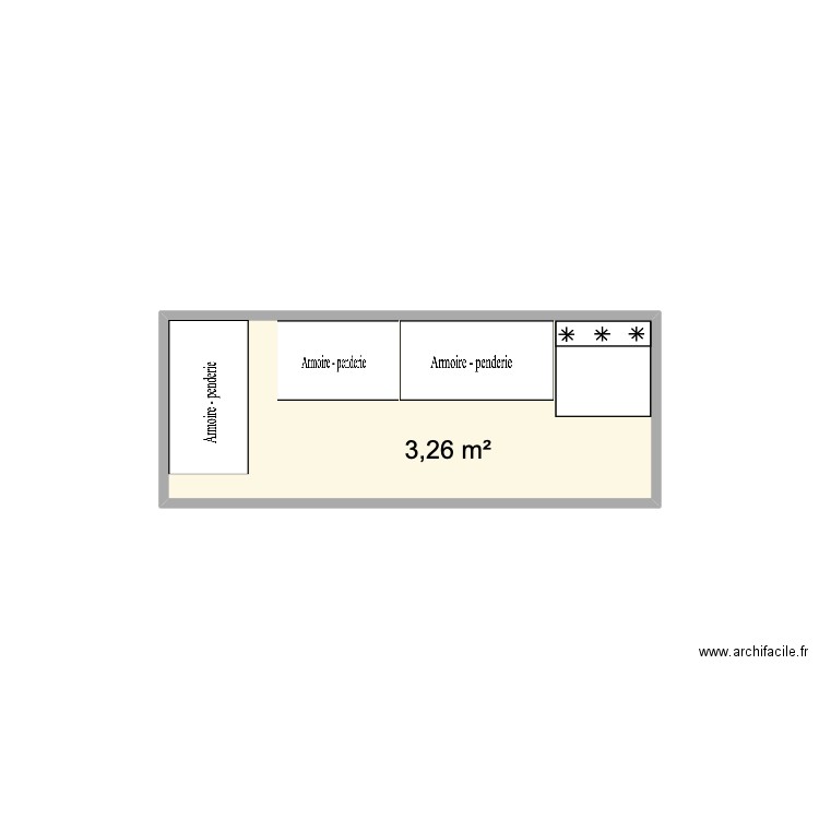 CHAMBRE FROIDE. Plan de 1 pièce et 3 m2