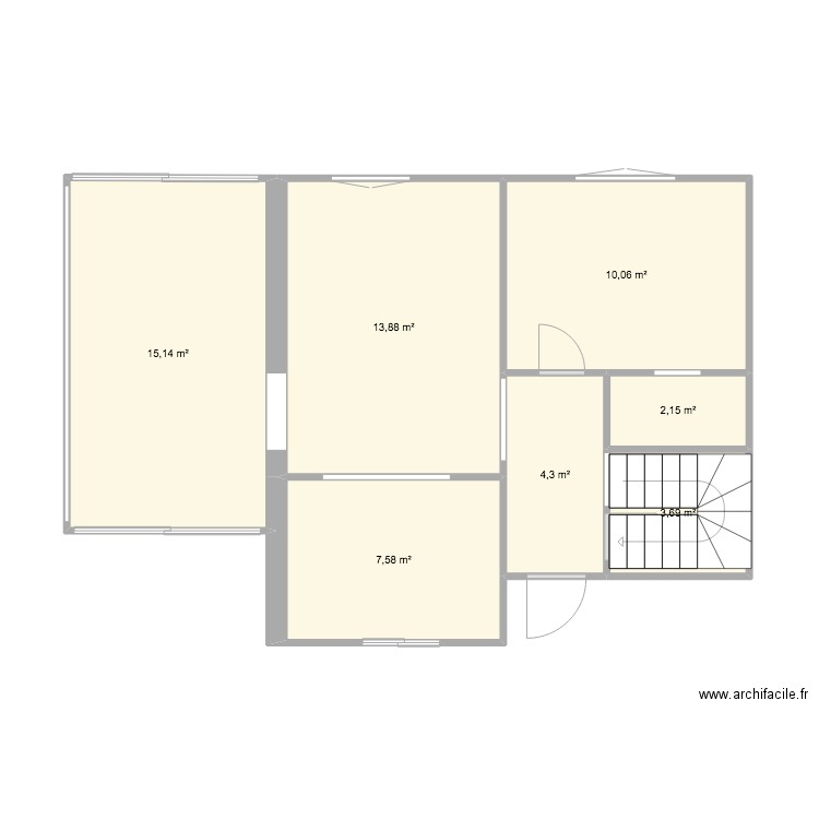 Ramuntcho. Plan de 7 pièces et 57 m2