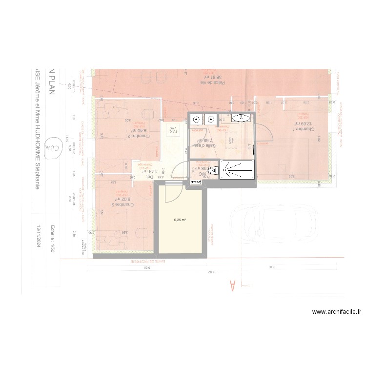 baraise 2. Plan de 1 pièce et 6 m2