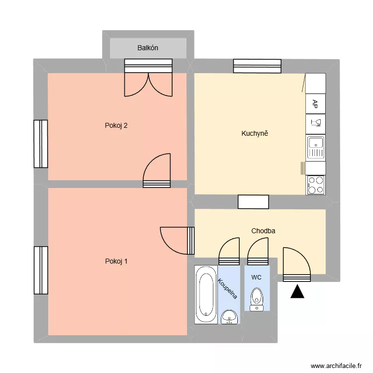 n&aacute;m. V&iacute;tězslava Nov&aacute;ka 541, byt 6. Plan de 13  et 179 m²