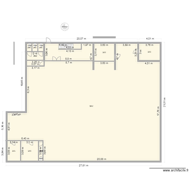 EXENTION SALLE 4. Plan de 10 pièces et 521 m2